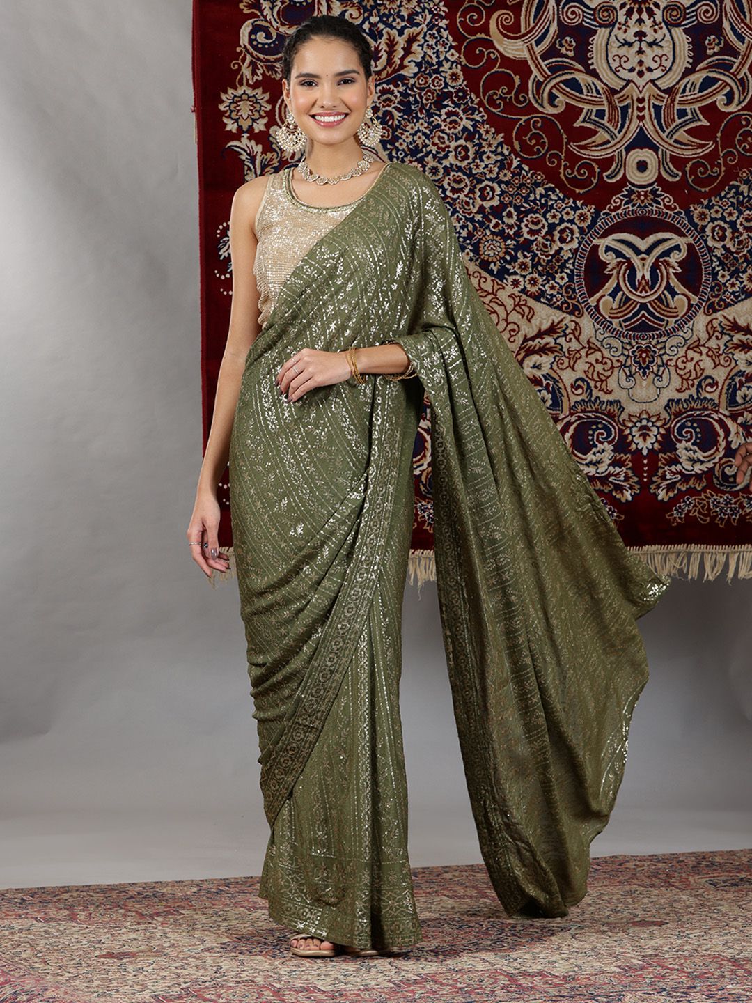 AURELIA Embellished Saree With Blouse